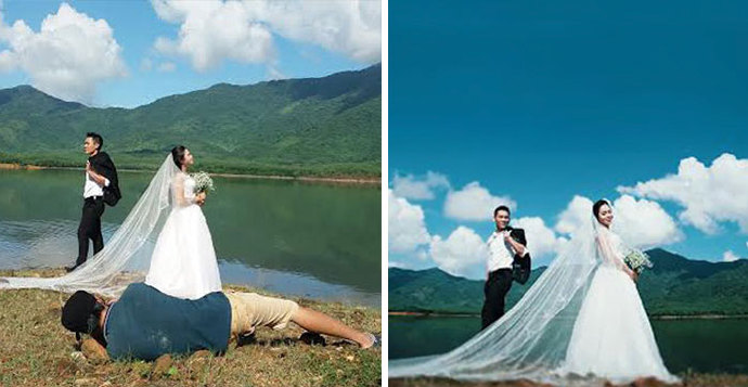 每张浪漫婚纱照背后都有一个拼命的摄影师